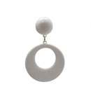 Plastic Flamenco Earrings. Medium Hoop. White 2.479€ #502821574BCO